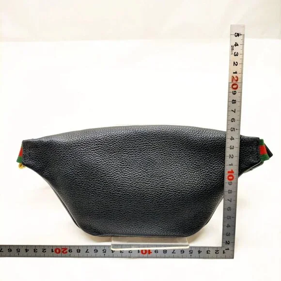 Gucci Waist Pouch Black Leather 450-080725